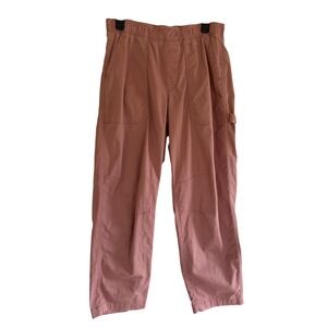 Old Navy Womens Dusty Rose Pink Carpenter Utility Pants Comfort Waist Size M